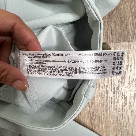 ZARA WOMAN MENSWEAR STYLE WIDE LEG PANTS GREEN / BLUE Pastel Size M - Picture 14 of 15